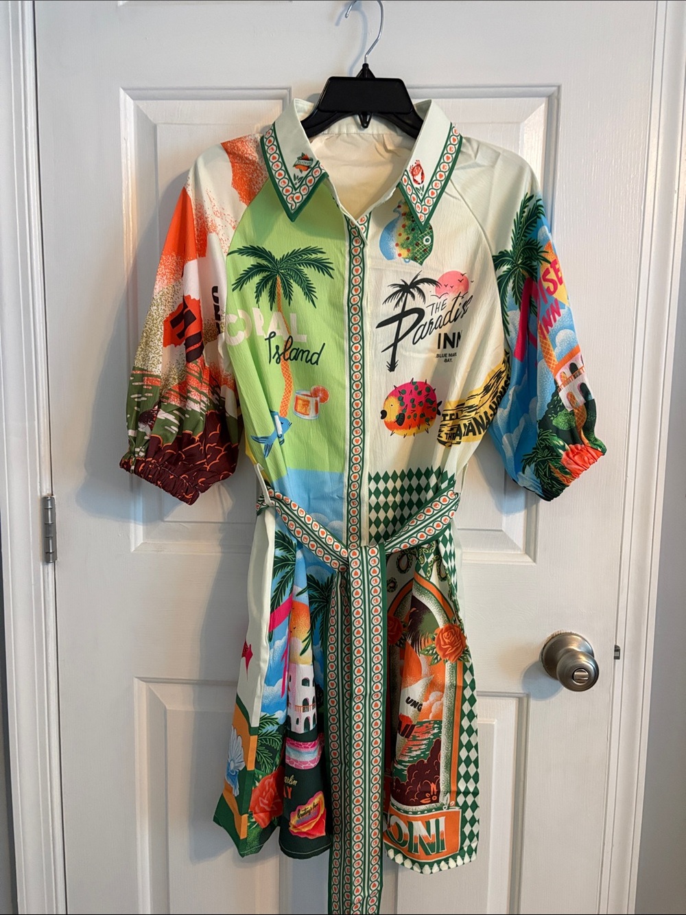 SHEIN Multi-Color Tropical Print Mini Dress